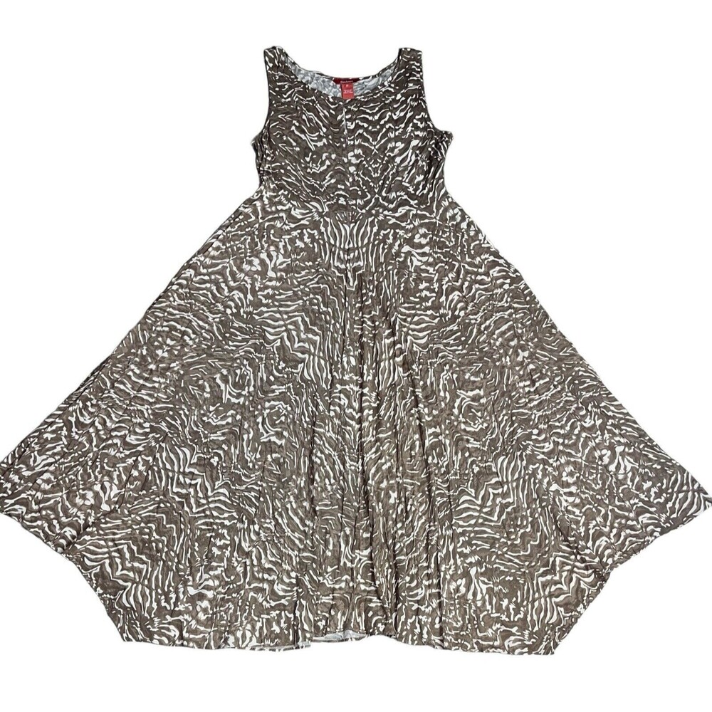 Sundance Dress Womens Size 12 Brown Midi Animal Print Sleeveless